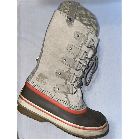 Sorel Women’s Winter Boots Size 6.5 M Tan Leather Warmth Waterproof Insulated - Picture 1 of 12
